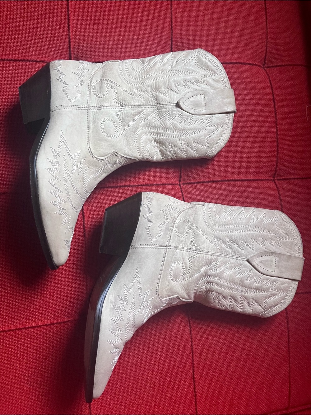 Isabel Marant Cream Cowboy Ankle Boots size 38